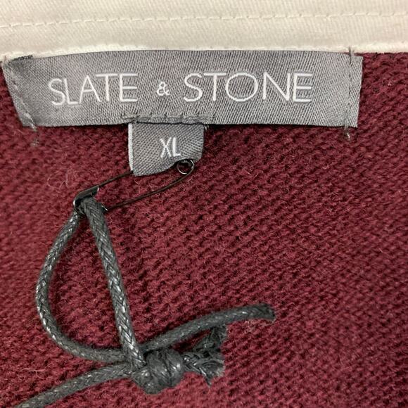 Varsity Stripe Polo Sweater Gray Burgundy XL Quiet Luxury Slate & Stone $158 NEW - Picture 4 of 5